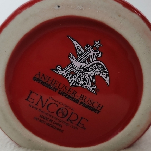 Budweiser King Of Beers Anheuser Busch Red Gold Relief Beer Mug Cup 18 Oz - Picture 9 of 9